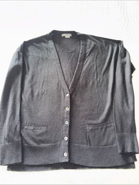 Vince Black Knit Women’s Crewneck Cardigan Sweater EUC S